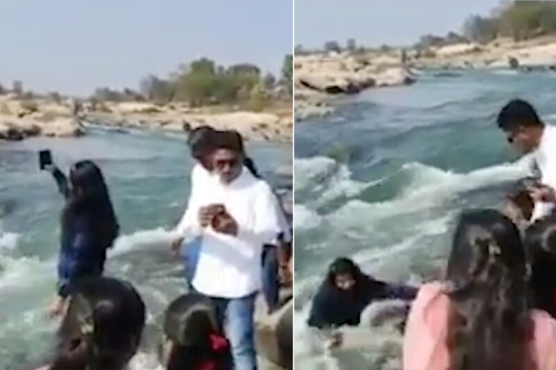 В Индии девушка погибла, позируя для селфи на берегу очень бурной реки