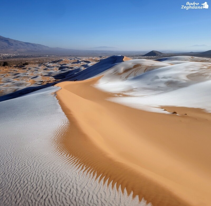 Пустыня Сахара покрылась льдом, а в Саудовской Аравии выпал снег