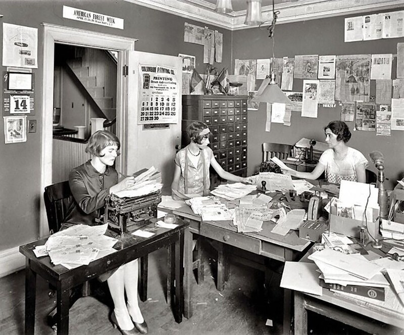 Офисный планктон - начало. Фото John McNab. США. 1925 год