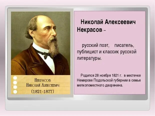 Некрасов Николай Алексеевич - поэт, писатель: биография, жизнь и творчество