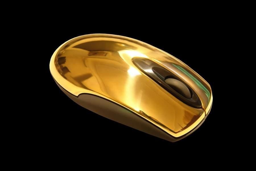 Уникальная золотая мышка. Выпускается из драгоценных металлов разных проб.Unique Gold Mouse MJ Limited Edition Edition- Solid Gold, 585, 750, 777. 888 or Pure Gold 999 24kt