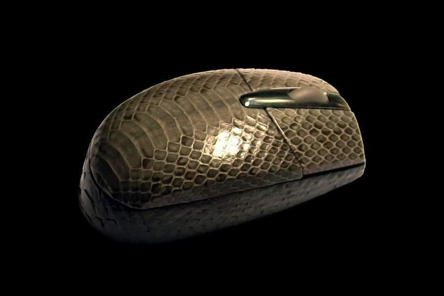 Элитная мышка в коже анаконды и питонаDesktop Elite Mouse MJ Exotic Leather Edition - Anaconda and Python Skin