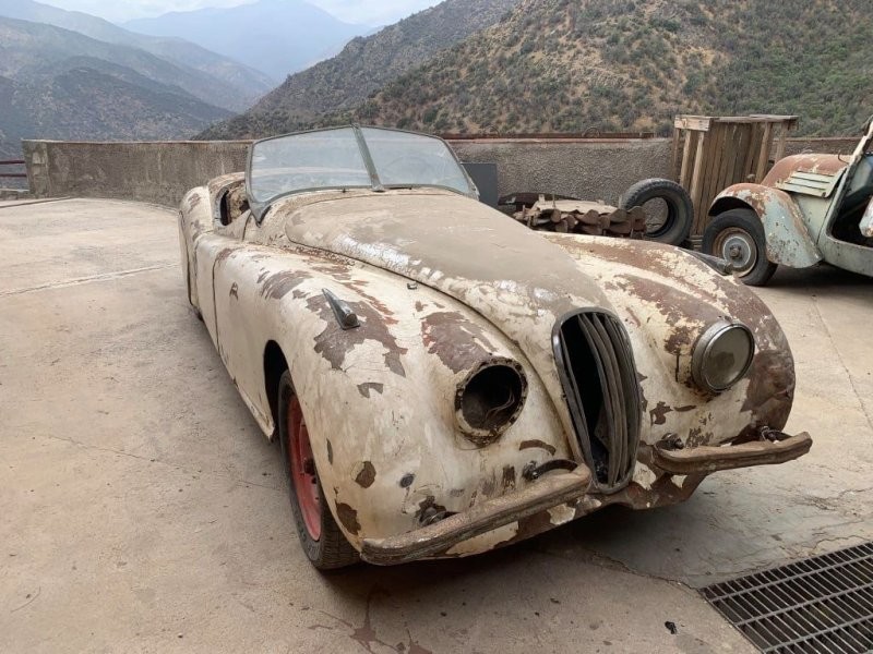 Бедолага: Как выглядит Jaguar XK120 простоявший в горах более 50 лет?