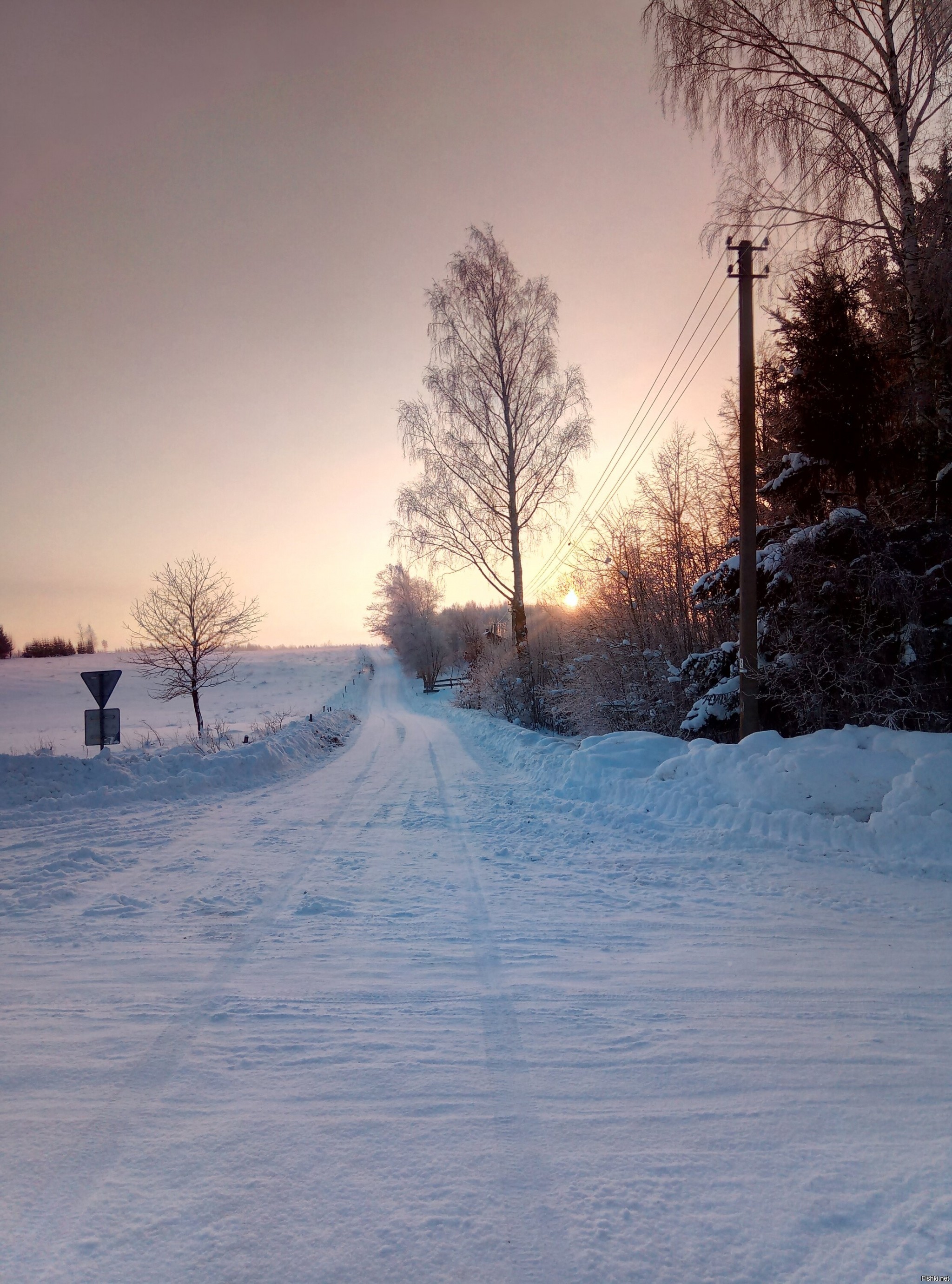Тихое, морозное деревенское утро
