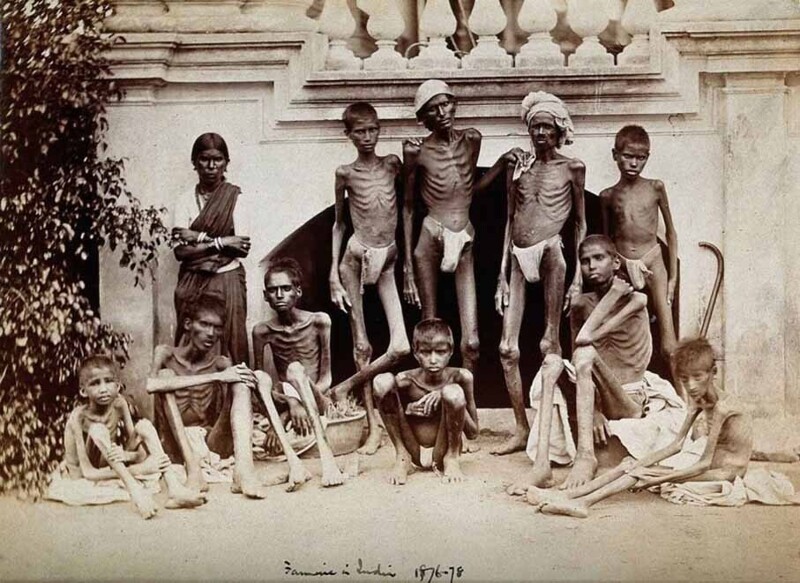 Семья во время Великого голода в Мадрасе, 1876 год