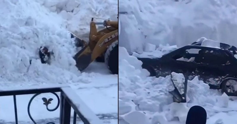 Припаркованные «подснежники»: коммунальщики в Норильске откапывают из-под снега автомобили