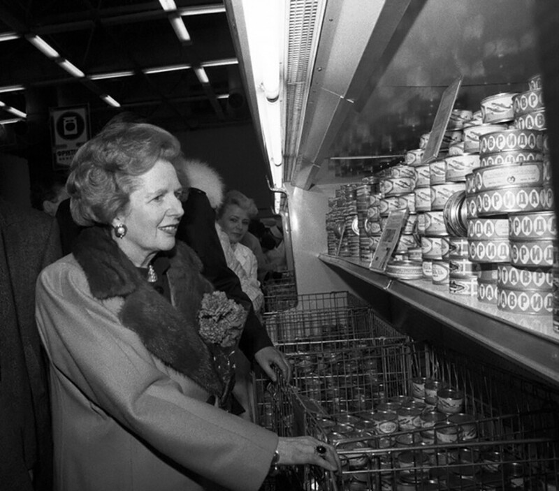 Маргарет Тэтчер в магазине «Диета» в Крылатском, 1987 год,