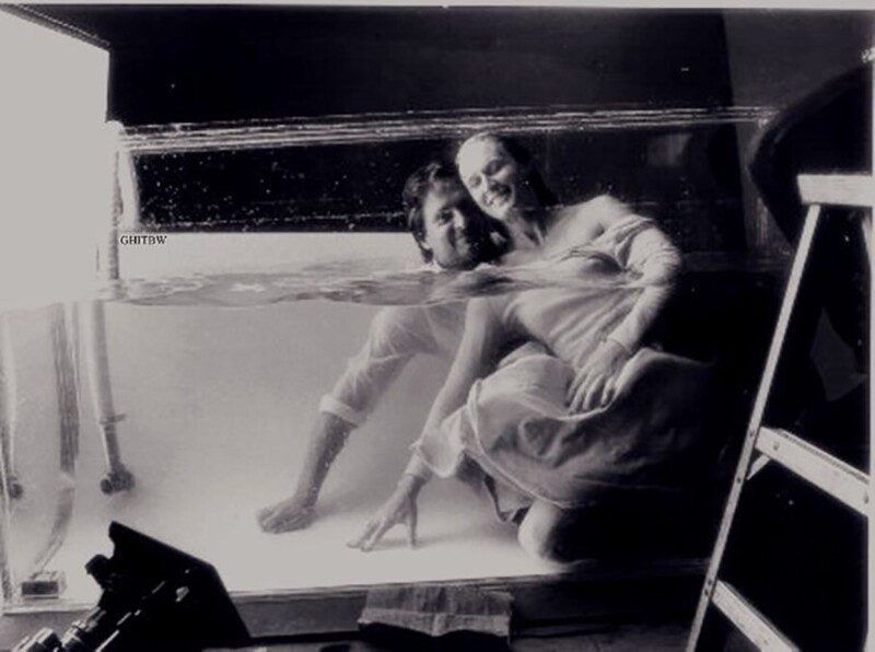 Майкл Дуглас и Гленн Клоуз на съёмках «Роковое влечение», 1987 год