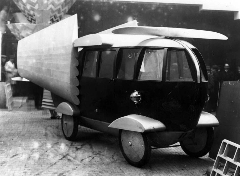 Комбинированная машина, лодка и самолет. 1928 г.