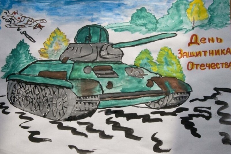 Как нарисовать ТАНК НА 23 ФЕВРАЛЯ | Рисунок ко Дню Защитника Отечества | Урок рисования для детей