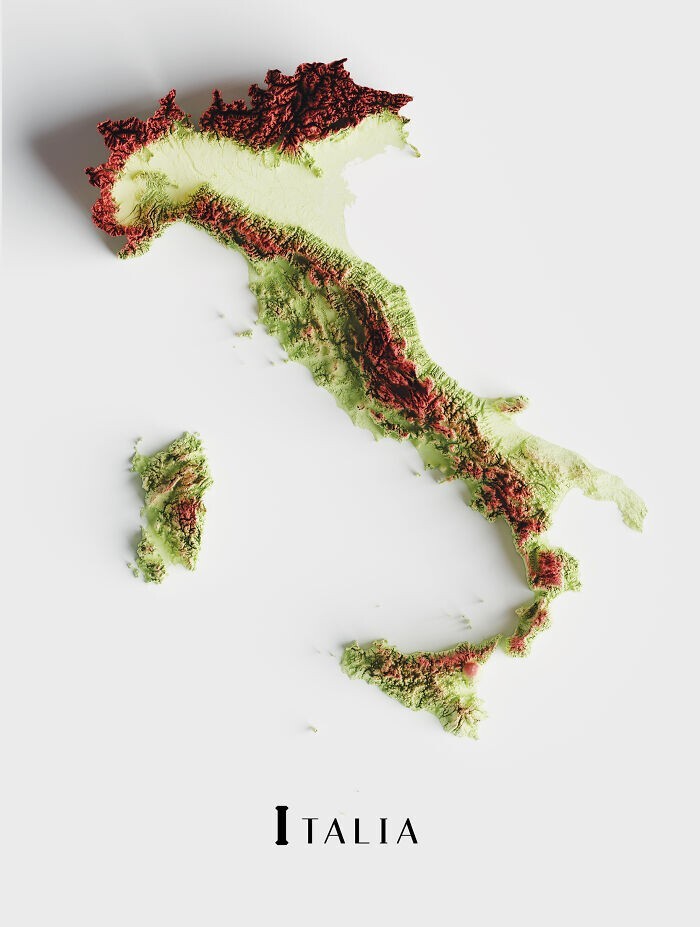 Топографическая карта Италии
