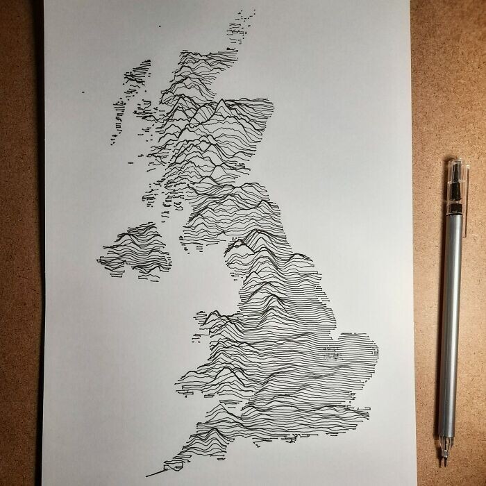 Нарисованная вручную карта Великобритании