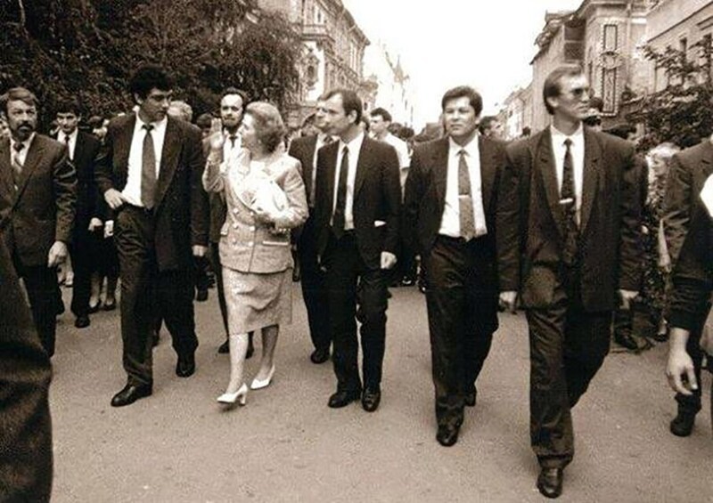 Борис Немцов, Маргарет Тэтчер и Дмитрий Бедняков, Нижний Новгород, Россия, начало 1990-х