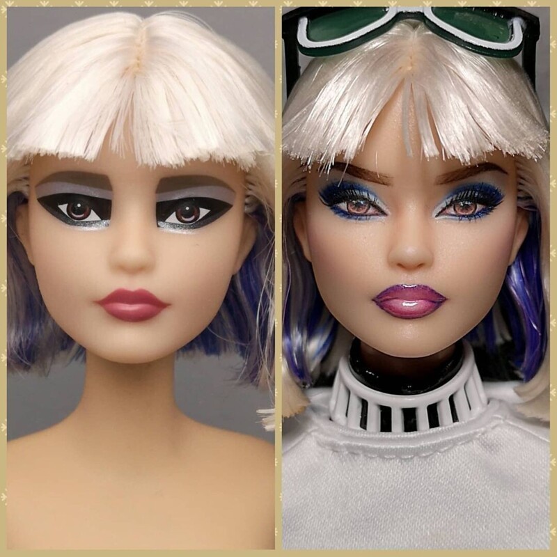 Художник наносит новый макияж куклам, делая их лица максимально реалистичными