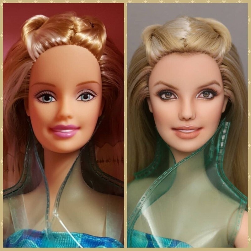 Художник наносит новый макияж куклам, делая их лица максимально реалистичными