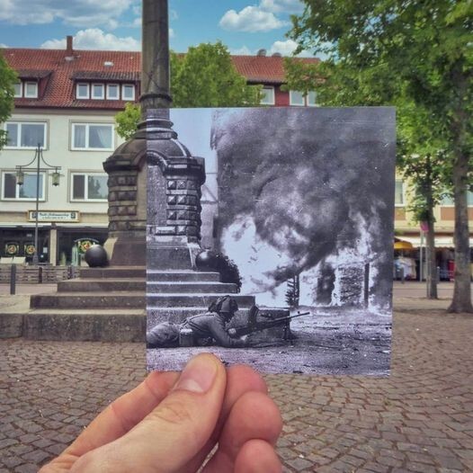 Немецкий город Ильцен во времена Второй мировой войны и сейчас.