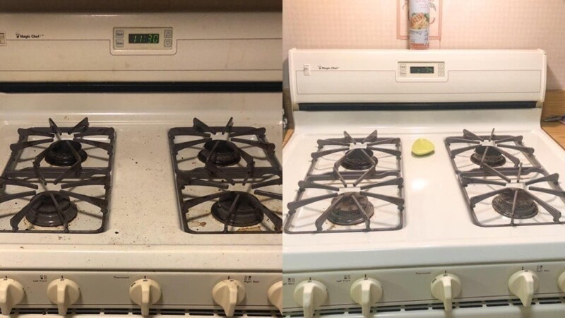 Моя плита до и после чистки