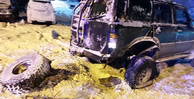 Авария дня.  Столкновение трех машин в Петропавловске