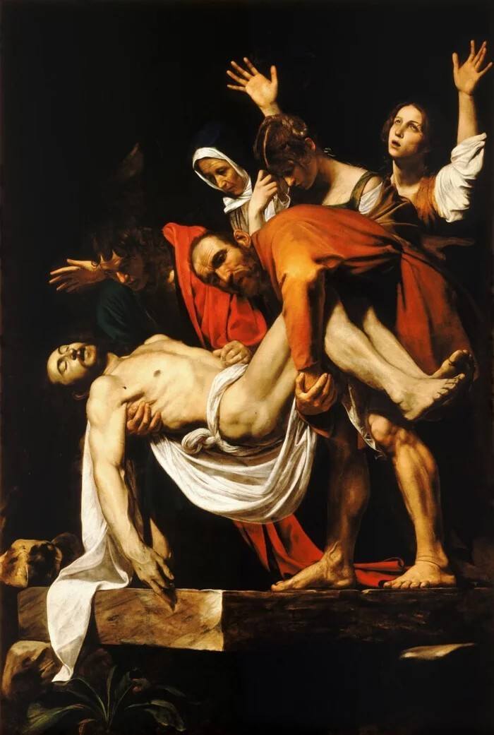 «Положение во гроб» Караваджо, или жутковатый реализм в 17 веке