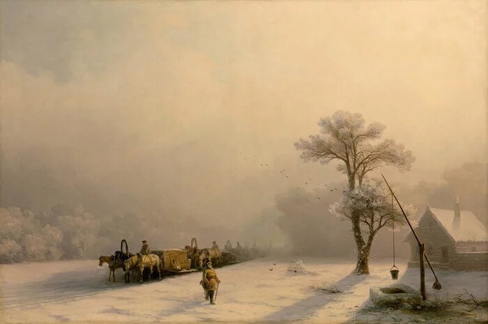 Иван Константинович Айвазовский – «Зимний обоз в пути», 1857