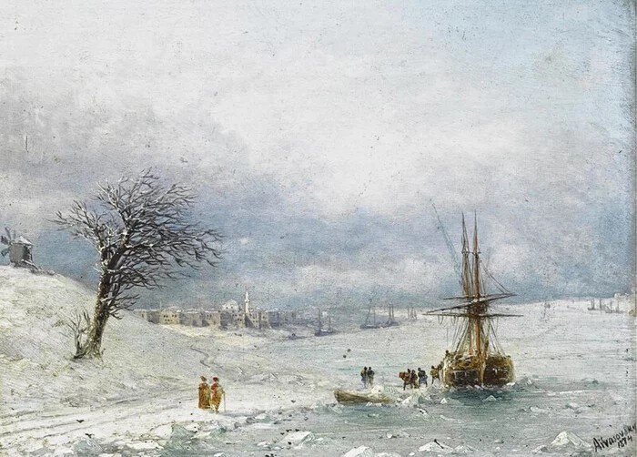 Иван Константинович Айвазовский – «Зимний пейзаж», 1874