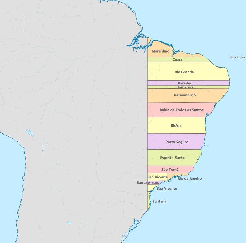 1. В 1534 году у Бразилии были линейно ровные границы штатов