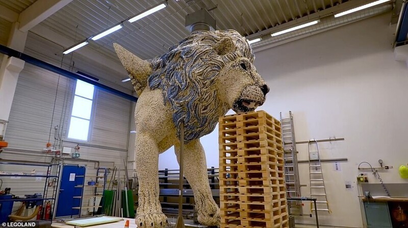 Невероятное таймлапс-видео: сборка льва из 685 тысяч деталей лего