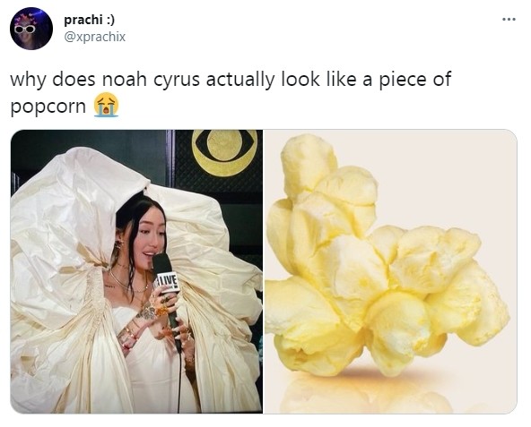 "Почему Ноа Сайрус похожа на кусок попкорна?"