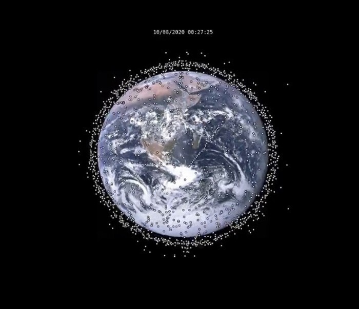 Снимок активных спутников на орбите Земли