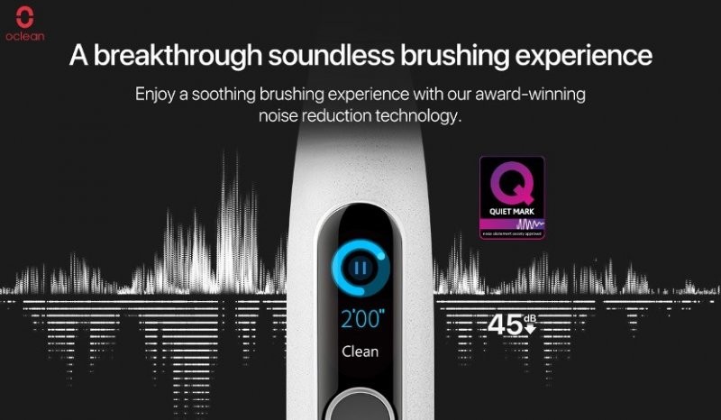 Первая в мире умная электрическая зубная щетка с сертификатом Quiet Mark - Oclean X Pro Elite