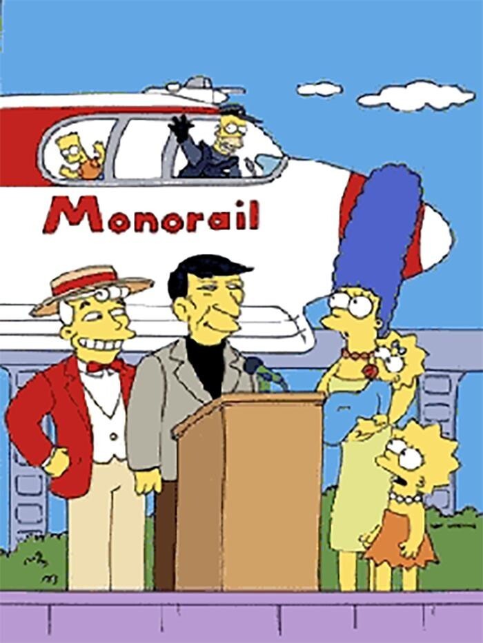 Актер Джордж Такей вежливо отказался озвучивать себя в серии Симпсонов "Marge vs. the Monorail" ("Мардж против монорельс"), потому что он не желал высмеивать общественный транспорт