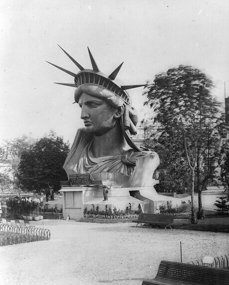 Голова статуи Свободы на выставке во Франции,  1878 г.
