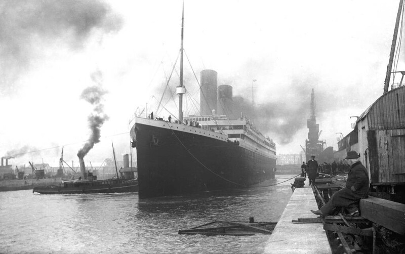 "Титаник" в доке Саутгемптона, 1912 г.