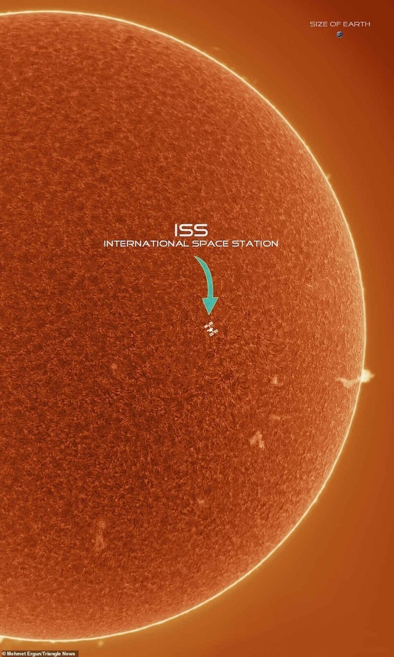 Астрофотограф поймал идеальный момент, чтобы снять МКС на фоне Солнца