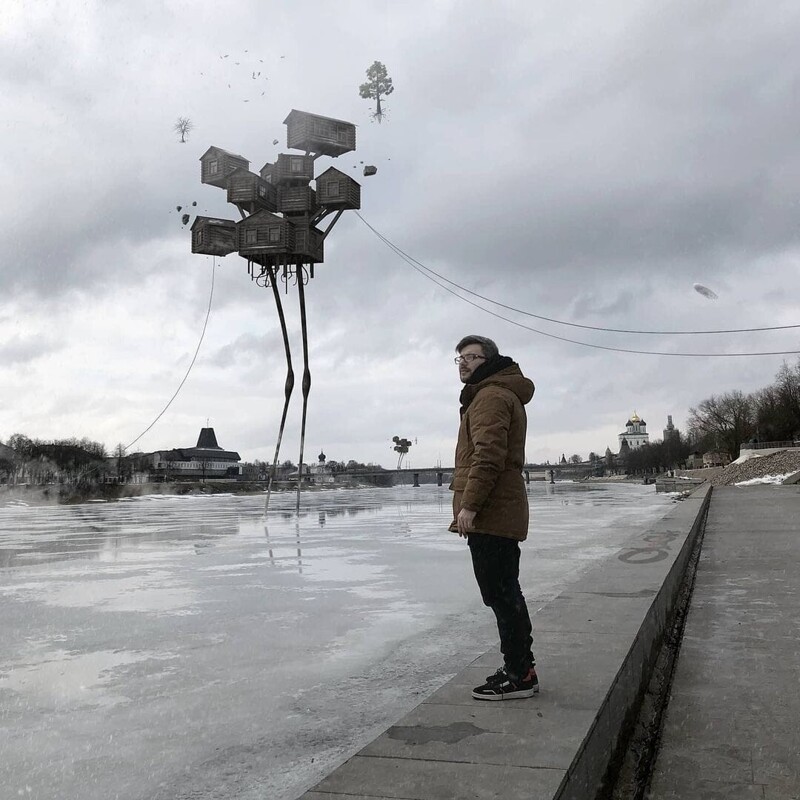 Сюрреалистические и жуткие детали в городских пейзажах