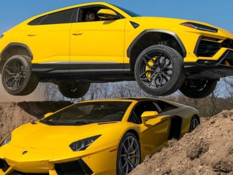 Все ради хайпа: блогер на Lamborghini Urus перепрыгнул через Aventador