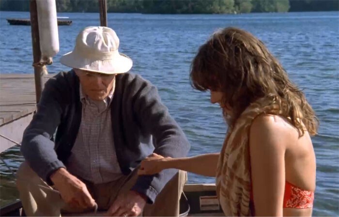 Генри Фонда и его дочь Джейн снялись вместе в фильме "На золотом озере" (1981)