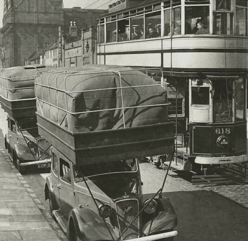 Лондонское такси, с газовыми баллонами на крыше, 1940 год