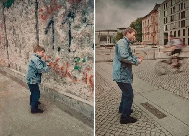37. Мужчина до и после падения Берлинской стены