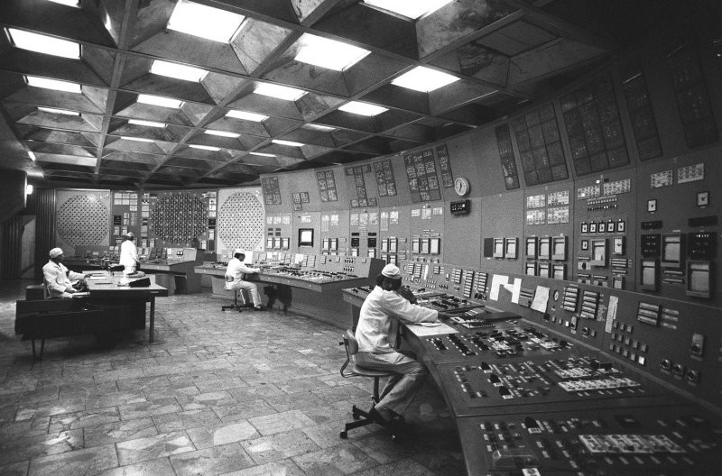 Ноябрь 1985 года. Помещение блочного щита управления энергоблока ЧАЭС