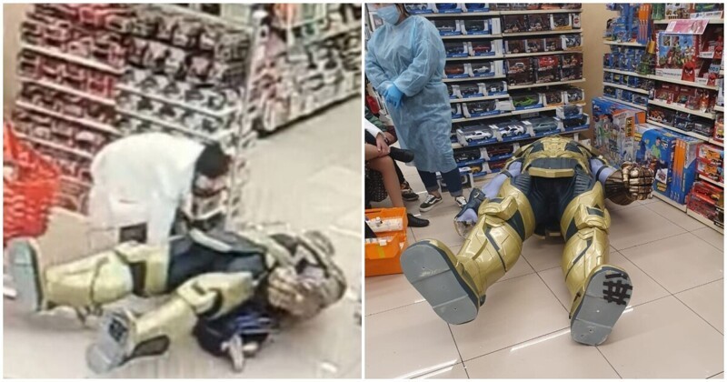 В торговом центре Алма-Аты ребенок завалил на себя статую Таноса