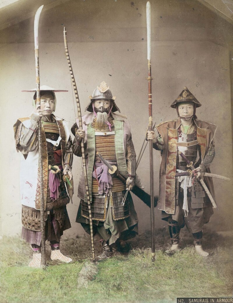 Самураи в доспехах, 1880 г.