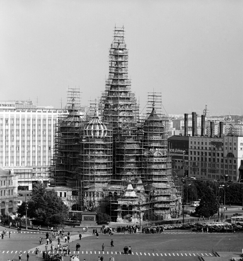 Реставрация Храма Василия Блаженного на Красной площади в Москве. 1979 год