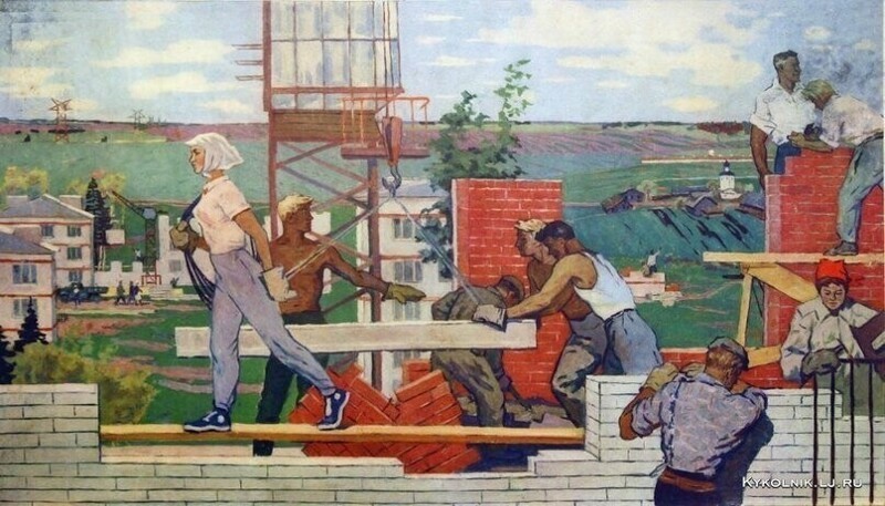 Строители новой деревни. 1961 (соавтор Песис Георгий Александрович)