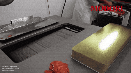 Как режут лосось.