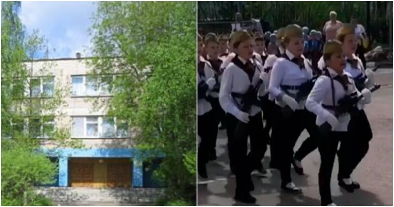 "Мы русские, с нами бог", - пели марширующие подмосковные школьники
