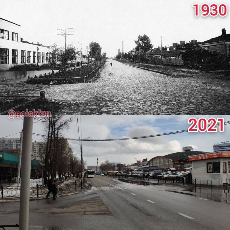 Комсомольская улица в Подольске тогда и сейчас