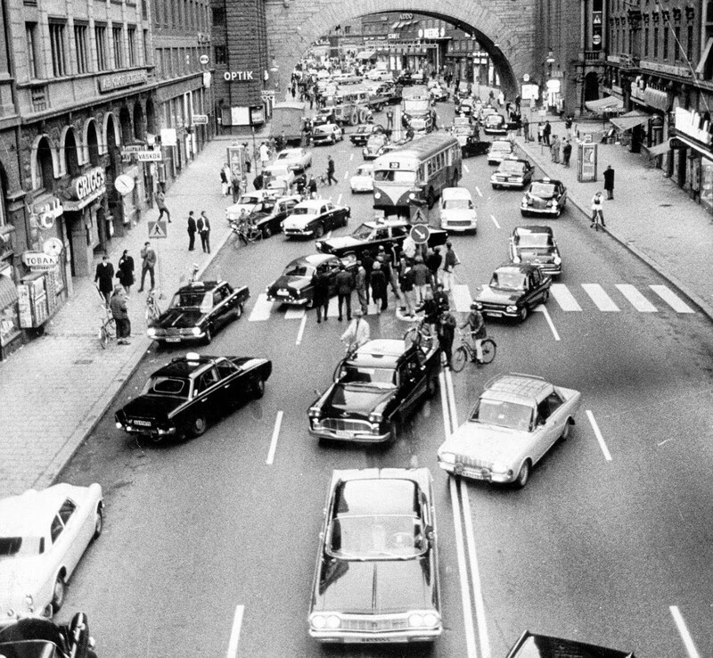 День перехода Швеции с левостороннего на правостороннее движение, 1967 г.