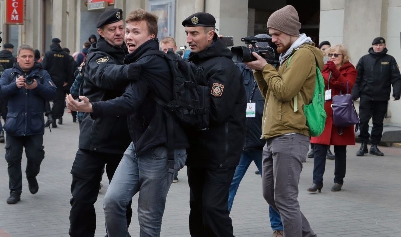 Снимок, сделанный во время протестов в Белоруссии