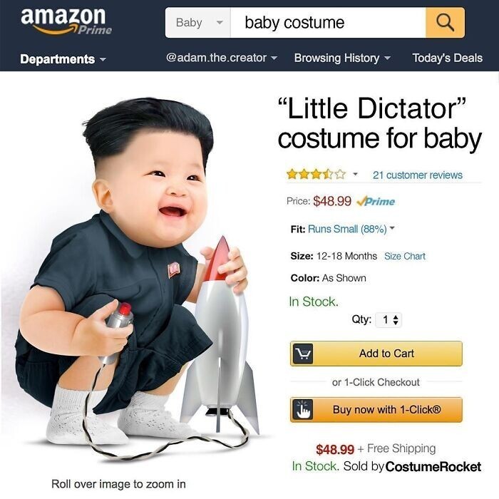 "Маленький диктатор". Детский костюм с аксессуаром